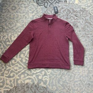 Walter Hagen Men’s Midweight 1/4 Zip Heathered Deep Merlot Small